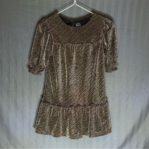 Wonder Nation Glittery Brown Kids Tunic Dress - Picture 1 of 4
